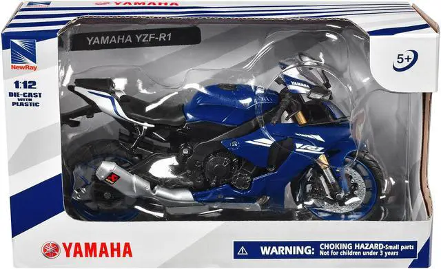 Alt view image 3 of 3 - Yamaha YZF-R1 Motorcycle Blue 1/12 Diecast Model by New Ray