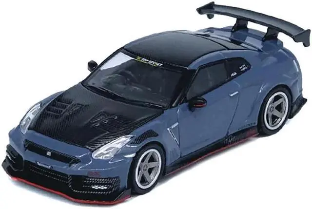 Alt view image 2 of 6 - 2024 Nissan GT-R (R35) Nismo Gray with Carbon Hood and Top "Hong Kong Toy Car Salon 2024" 1/64 Diecast Model Car by Inno Models
