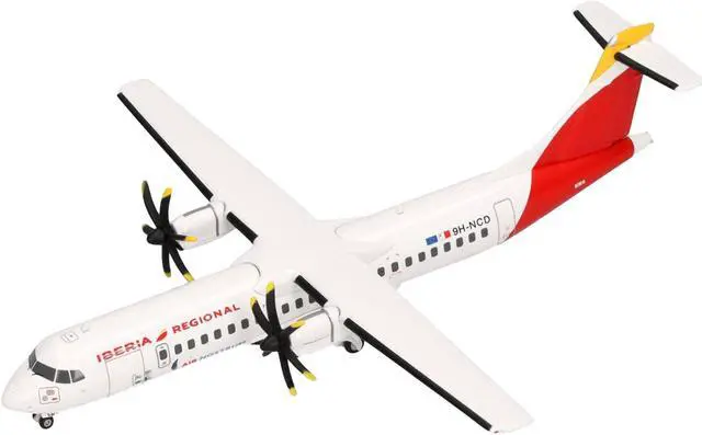 Alt view image 2 of 5 - ATR 72-600 Commercial Aircraft "Iberia Regional" (9H-NCD) White with Red Tail 1/200 Diecast Model Airplane by Herpa