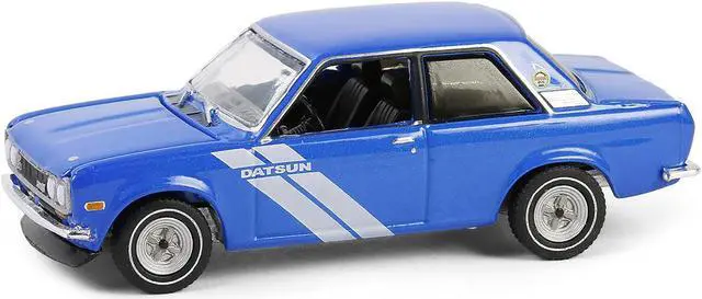 Alt view image 2 of 6 - 1972 Datsun 510 Blue Metallic with White "Vintage Ad Cars" Series 11 1/64 Diecast Model Car by Greenlight