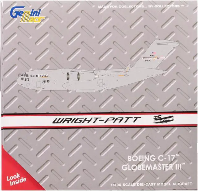 Alt view image 3 of 3 - Boeing C-17 Globemaster III Transport Aircraft "United States Air Force" Gray 1/400 Diecast Model Airplane by GeminiJets