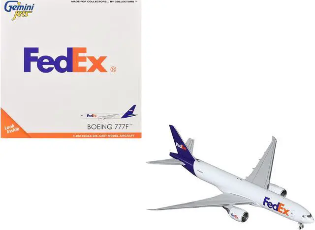 Main image of Boeing 777F Commercial Aircraft "FedEx (Federal Express)" (N895FD) White with Purple 1/400 Diecast Model Airplane by GeminiJets