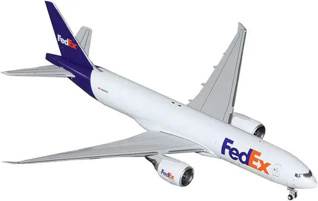 Alt view image 2 of 6 - Boeing 777F Commercial Aircraft "FedEx (Federal Express)" (N895FD) White with Purple 1/400 Diecast Model Airplane by GeminiJets