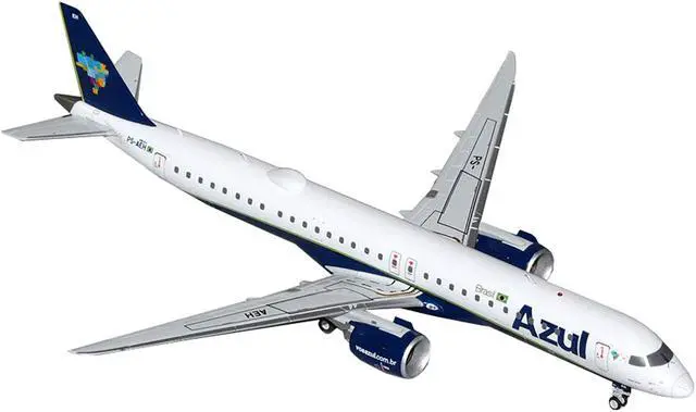 Alt view image 2 of 3 - Embraer E195-E2 Commercial Aircraft "Azul Brazilian Airlines" White w/Blue Tail "Gemini 200" 1/200 Diecast Model by GeminiJets
