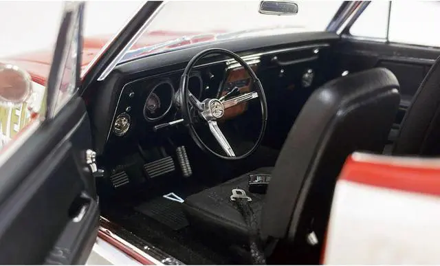 Alt view image 2 of 5 - 1968 Pontiac Firebird "First Ram Air II - Weidner Pontiac" White and Red with Stripes Limited Ed 1/18 Diecast Model Car by ACME