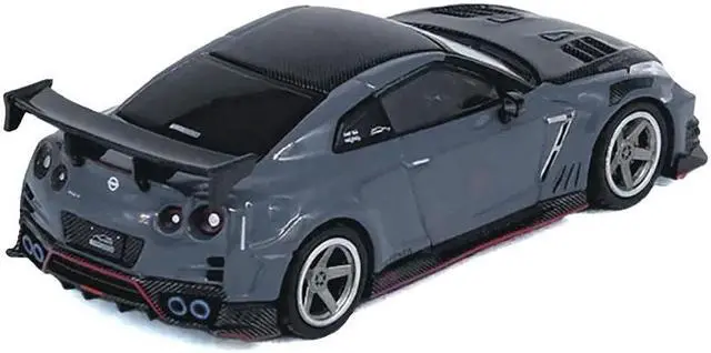 Alt view image 3 of 6 - 2024 Nissan GT-R (R35) Nismo Gray with Carbon Hood and Top "Hong Kong Toy Car Salon 2024" 1/64 Diecast Model Car by Inno Models