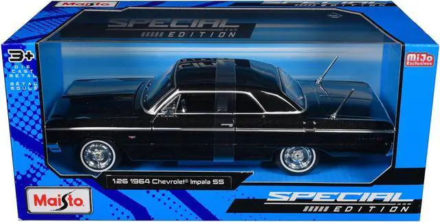 Alt view image 4 of 7 - 1964 Chevrolet Impala SS Black "Special Edition" Series 1/26 Diecast Model Car by Maisto