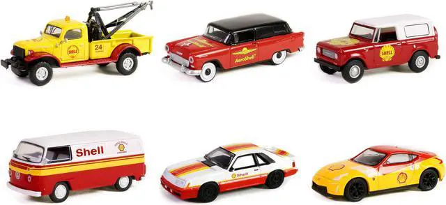 Alt view image 2 of 6 - "Shell Oil Special Edition" Series 2 Set of 6 pieces 1/64 Diecast Model Cars by Greenlight