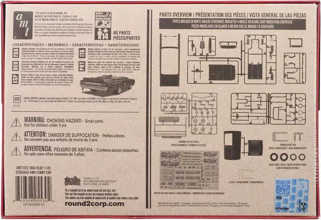 Alt view image 6 of 6 - Skill 2 Model Kit 1964 Oldsmobile F-85 AWB Funny Car "Streaker" 1/25 Scale Model by AMT