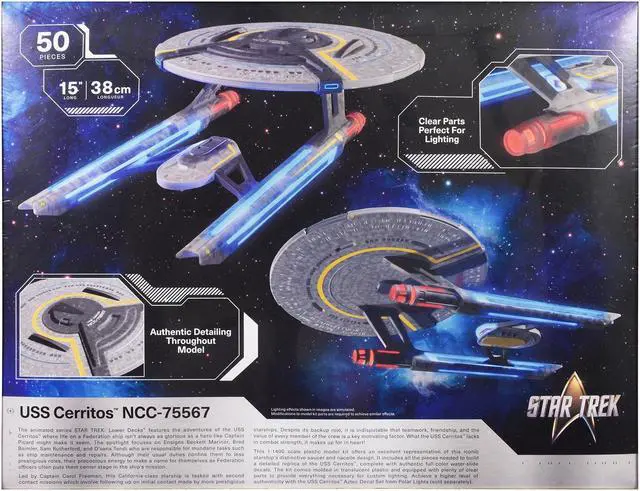 Alt view image 5 of 6 - Skill 2 Model Kit USS Cerritos NCC-75567 Spacecraft "Star Trek" (2020-2024) Series 1/1400 Scale Model by Polar Lights