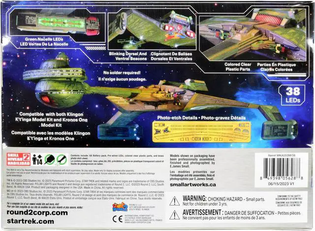 Alt view image 4 of 4 - Skill 2 Model Kit Lighting Kit for Klingon Kronos One Spaceship "Star Trek VI" (1991) Movie 1/350 Scale Model by Polar Lights