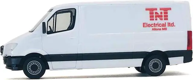 Alt view image 4 of 9 - Mercedes-Benz Sprinter Van White "TNT Electrical Ltd." 1/87 (HO) Plastic Model Car by Promotex