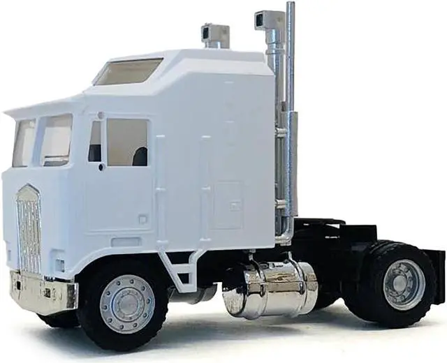 Alt view image 4 of 9 - Kenworth K100 Single-Axle Truck with 5-Bar Grill White 1/87 (HO) Plastic Model Car by Promotex