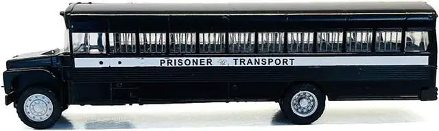 Alt view image 2 of 6 - Prisoner Transport Bus Black 1/87 (HO) Scale Plastic Model Car by Promotex