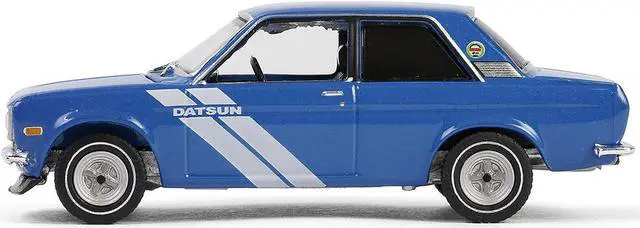 Alt view image 4 of 6 - 1972 Datsun 510 Blue Metallic with White "Vintage Ad Cars" Series 11 1/64 Diecast Model Car by Greenlight