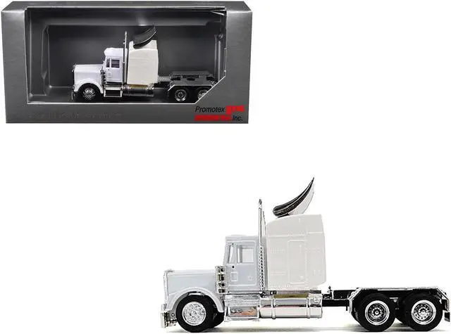 Alt view image 6 of 9 - Kenworth W900 Sleeper Cab White 1/87 (HO) Scale Plastic Model Car by Promotex
