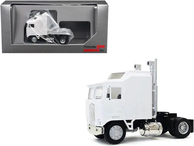 Main image of Kenworth K100 Single-Axle Truck with 5-Bar Grill White 1/87 (HO) Plastic Model Car by Promotex