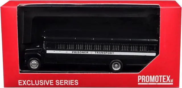 Alt view image 3 of 6 - Prisoner Transport Bus Black 1/87 (HO) Scale Plastic Model Car by Promotex