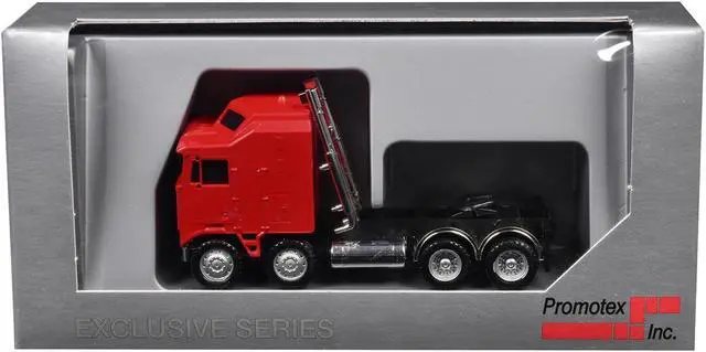 Alt view image 3 of 9 - K100 5 Bar Grill Twin Steer Truck Tractor Red 1/87 (HO) Plastic Model Car by Promotex