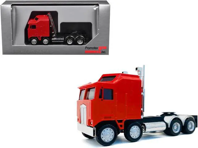 Alt view image 6 of 9 - K100 5 Bar Grill Twin Steer Truck Tractor Red 1/87 (HO) Plastic Model Car by Promotex
