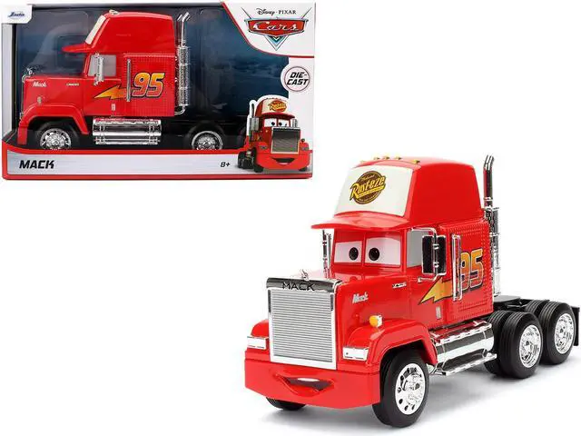 Main image of Mack Truck #95 Red "Cars" (2006) Movie "Hollywood Rides" Series Diecast Model Car by Jada