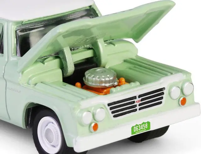 Alt view image 2 of 6 - 1964 Dodge D-200 Sweptline Pickup Truck Turf Green with White Top "Down on the Farm" Series 10 1/64 Diecast Model by Greenlight