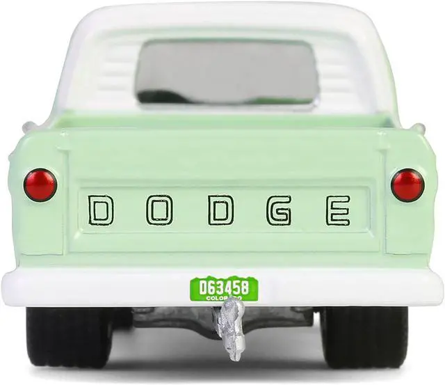 Alt view image 6 of 6 - 1964 Dodge D-200 Sweptline Pickup Truck Turf Green with White Top "Down on the Farm" Series 10 1/64 Diecast Model by Greenlight
