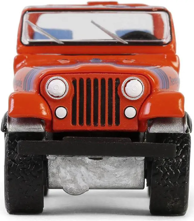 Alt view image 4 of 6 - 1979 Jeep CJ-7 Renegade Red with Blue Stripes "Vintage Ad Cars" Series 11 1/64 Diecast Model Car by Greenlight