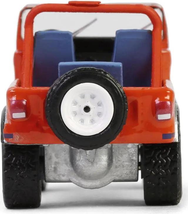 Alt view image 5 of 6 - 1979 Jeep CJ-7 Renegade Red with Blue Stripes "Vintage Ad Cars" Series 11 1/64 Diecast Model Car by Greenlight