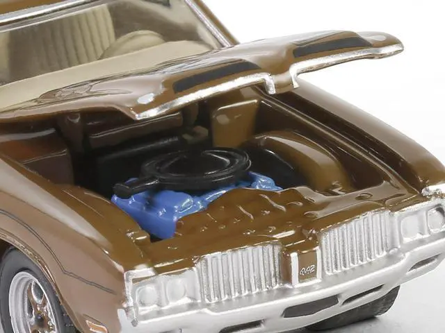 Alt view image 2 of 6 - 1972 Oldsmobile 442 Brown with Black "The Complete Escape Machine" "Vintage Ad Cars" 1/64 Diecast Model Car by Greenlight