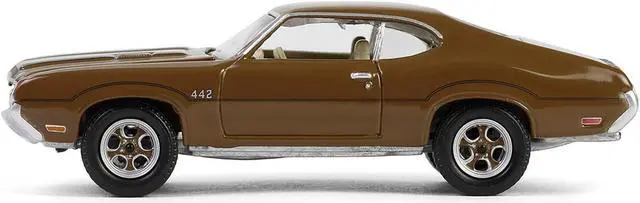 Alt view image 3 of 6 - 1972 Oldsmobile 442 Brown with Black "The Complete Escape Machine" "Vintage Ad Cars" 1/64 Diecast Model Car by Greenlight