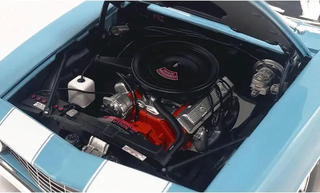Alt view image 2 of 6 - 1969 Chevrolet Camaro Z/28 Carolina Blue with White Stripes Limited Edition to 420 pieces 1/18 Diecast Model Car by ACME