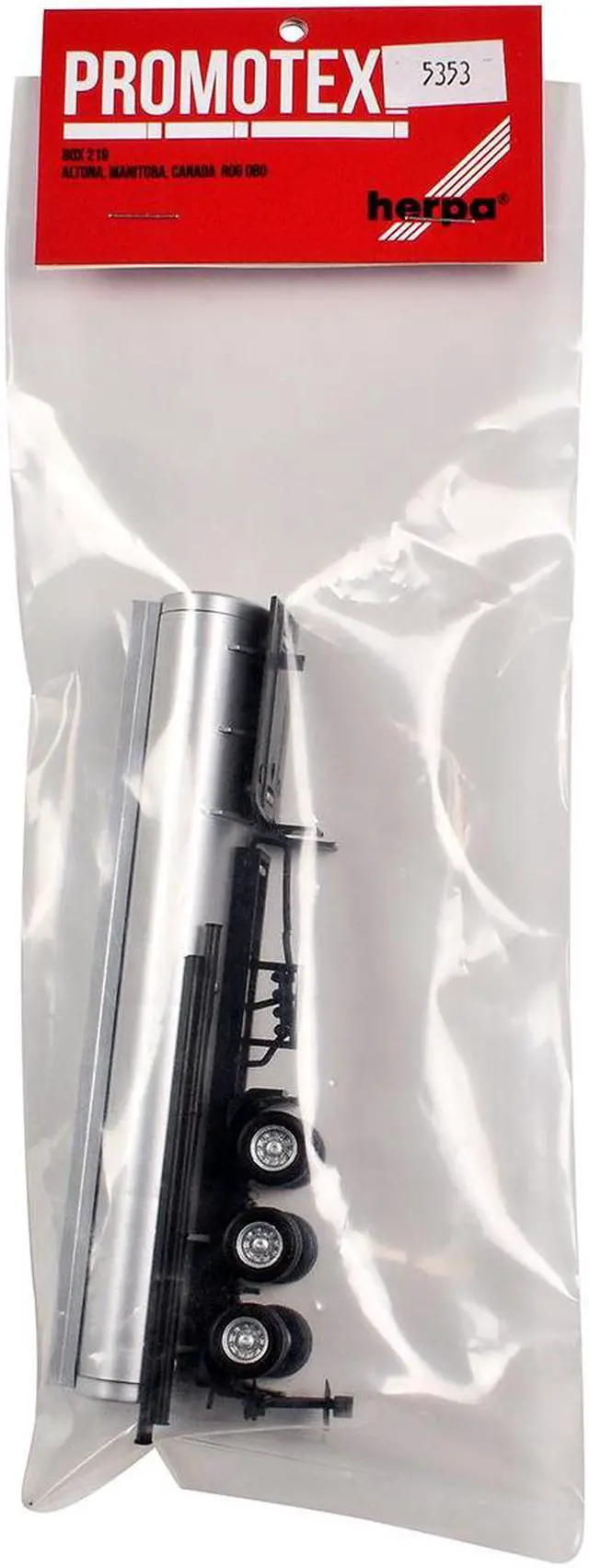 Main image of 3-Axle Elliptical Tanker Trailer Silver 1/87 (HO) Plastic Model by Promotex