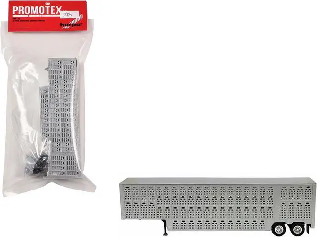 Alt view image 6 of 9 - Livestock Trailer Silver 1/87 (HO) Plastic Model by Promotex