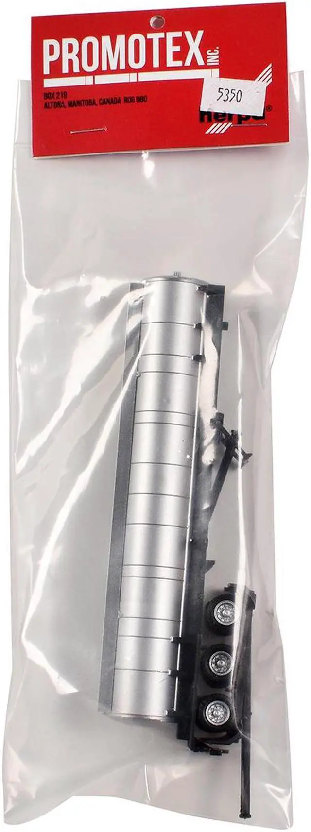 Alt view image 5 of 9 - 3-Axle Chemical Tanker Trailer Silver 1/87 (HO) Plastic Model by Promotex