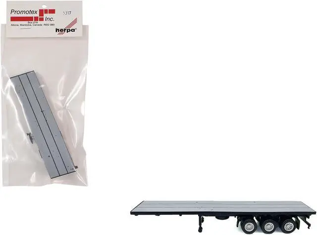 Main image of 40ft 3-Axle Flatbed Trailer Gray Top 1/87 (HO) Plastic Model by Promotex
