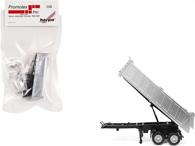 Alt view image 6 of 9 - 26ft Gravel Trailer Silver 1/87 (HO) Plastic Model by Promotex