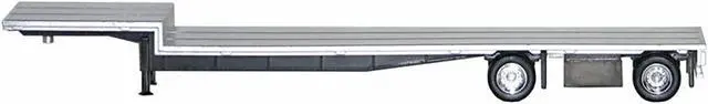 Alt view image 2 of 9 - 48ft Spread-Axle Drop Deck Trailer with Chrome Wheels and Silver Top 1/87 (HO) Plastic Model by Promotex