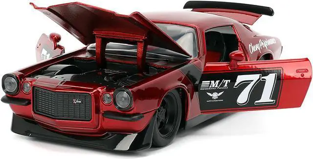 Alt view image 2 of 11 - 1971 Chevrolet Camaro #71 Red Metallic with Black Stripes "Bigtime Muscle" Series 1/24 Diecast Model Car by Jada