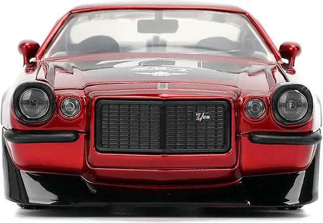 Alt view image 6 of 11 - 1971 Chevrolet Camaro #71 Red Metallic with Black Stripes "Bigtime Muscle" Series 1/24 Diecast Model Car by Jada