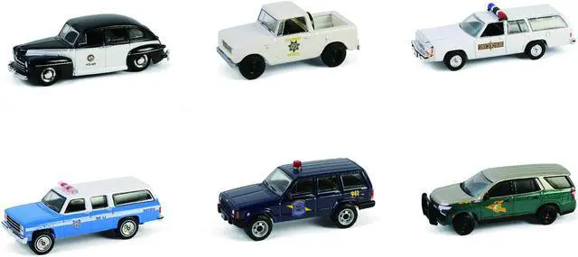 Alt view image 2 of 6 - "Hot Pursuit" Series 46 Set of 6 Police Cars 1/64 Diecast Model Cars by Greenlight