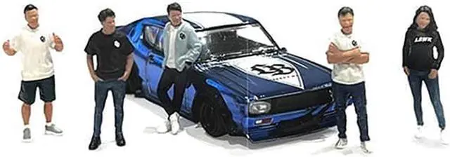 Alt view image 5 of 6 - "Liberty Walk Team" 5 piece Diecast Figure Set (5 Figures) Limited Edition for 1/64 Scale Models by American Diorama