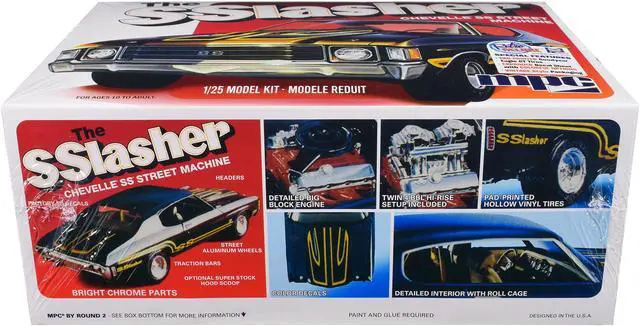 Alt view image 3 of 6 - Skill 2 Model Kit Chevrolet Chevelle SS Street Machine "The SSlasher" 1/25 Scale Model by MPC