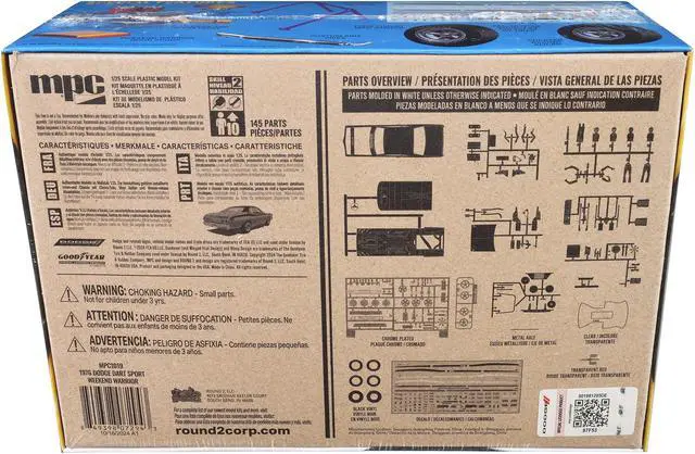 Alt view image 4 of 6 - Skill 2 Model Kit 1976 Dodge Dart Sport "Weekend Warrior" 1/25 Scale Model by MPC