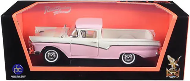 Alt view image 3 of 6 - 1957 Ford Ranchero Pickup Truck Pink 1/18 Diecast Model by Road Signature