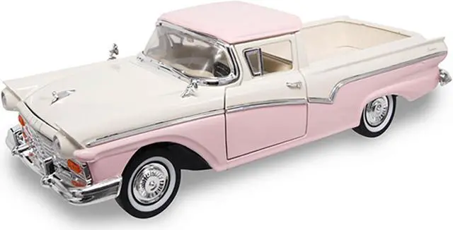 Alt view image 4 of 6 - 1957 Ford Ranchero Pickup Truck Pink 1/18 Diecast Model by Road Signature