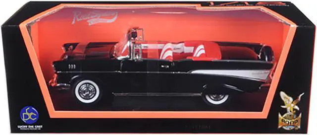 Alt view image 5 of 6 - 1957 Chevrolet Bel Air Convertible Black 1/18 Diecast Model Car by Road Signature