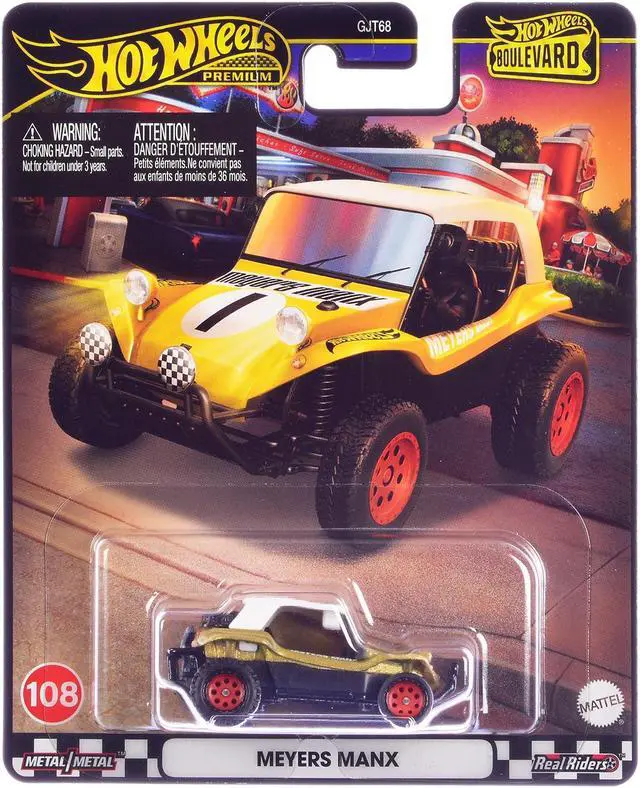 Alt view image 5 of 6 - Meyer Manx Dune Buggy #1 Gold Metallic with White Top "Boulevard" Series Diecast Model Car by Hot Wheels