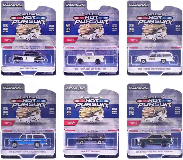 Main image of "Hot Pursuit" Series 46 Set of 6 Police Cars 1/64 Diecast Model Cars by Greenlight