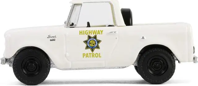 Alt view image 2 of 6 - 1964 Harvester Scout Half Cab Pickup Truck "California Highway Patrol" Beige "Hot Pursuit" 1/64 Diecast Model Car by Greenlight